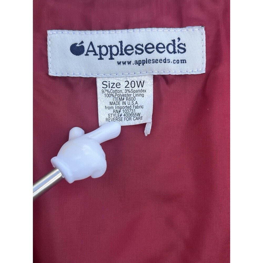 Appleseed’s Red Paisley Floral Vest Women’s Sz 20W Vintage USA Made Grandmacore - Picture 2 of 5